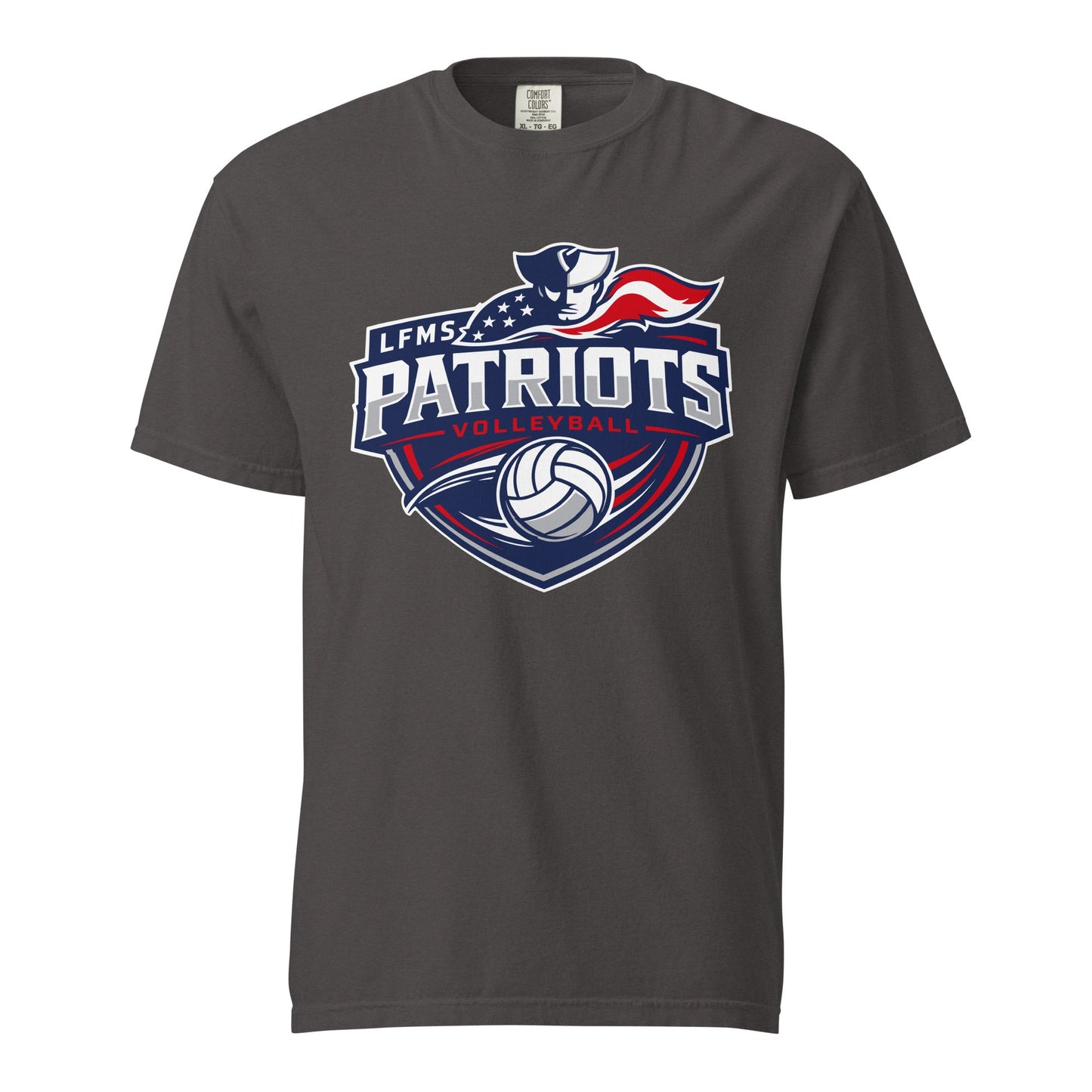 Signature | Comfort Colors T-Shirt | LFMS Athletics | Patriots Volleyball Logo
