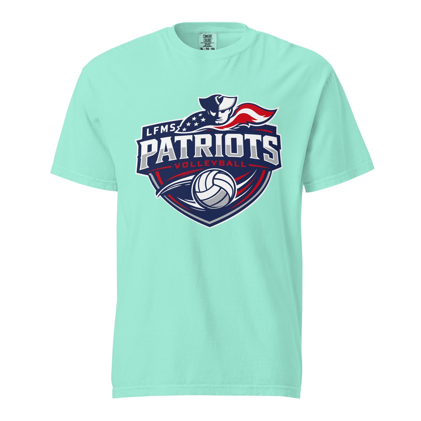 Signature | Comfort Colors T-Shirt | LFMS Athletics | Patriots Volleyball Logo