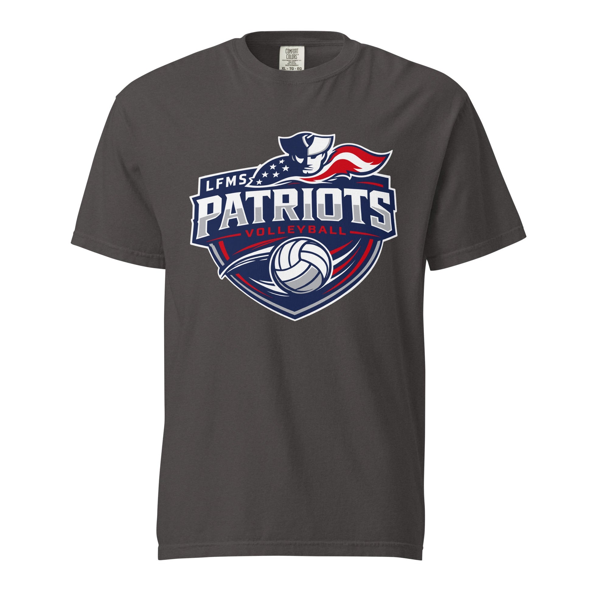 Signature | Comfort Colors T-Shirt | LFMS Athletics | Patriots Volleyball Logo