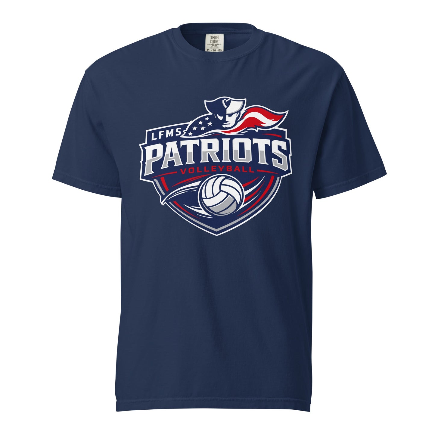 Signature | Comfort Colors T-Shirt | LFMS Athletics | Patriots Volleyball Logo