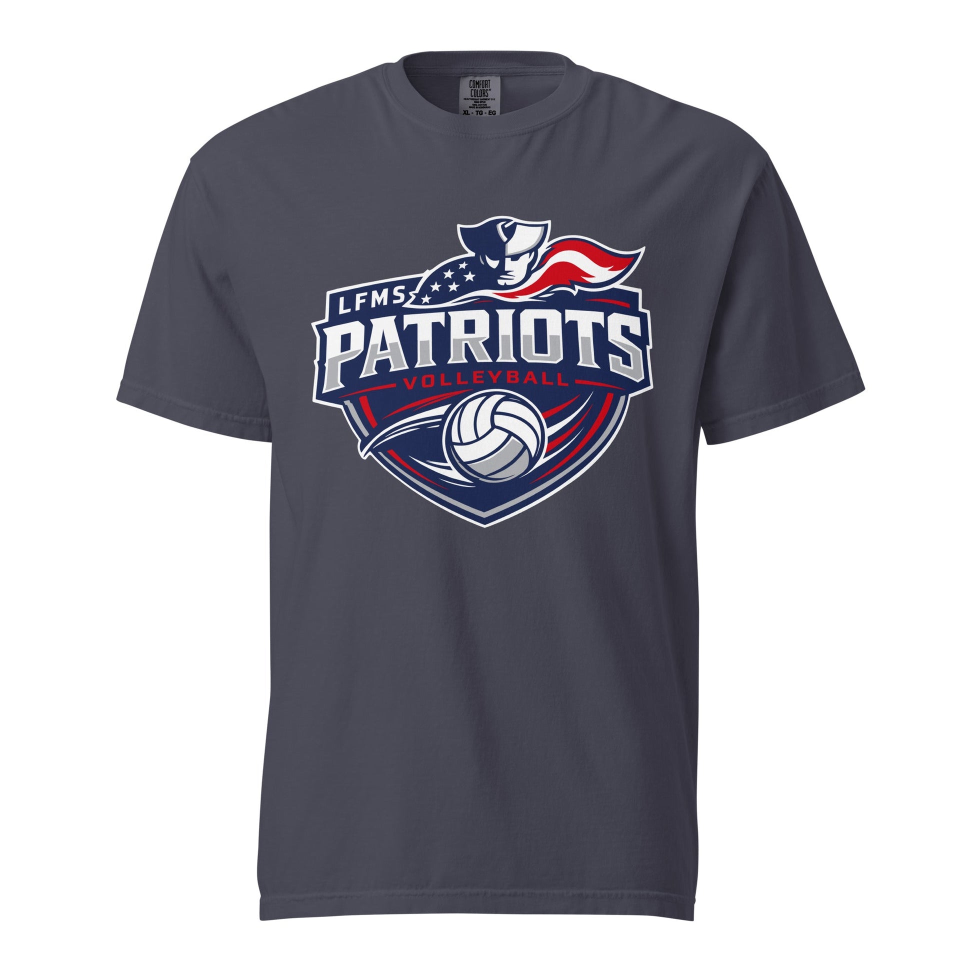 Signature | Comfort Colors T-Shirt | LFMS Athletics | Patriots Volleyball Logo
