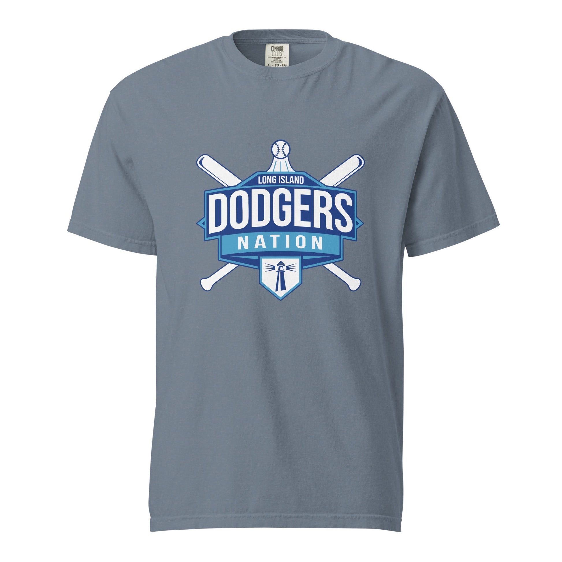 Signature | Comfort Colors T-Shirt | LI Dodgers Nation | Varsity Crest Logo