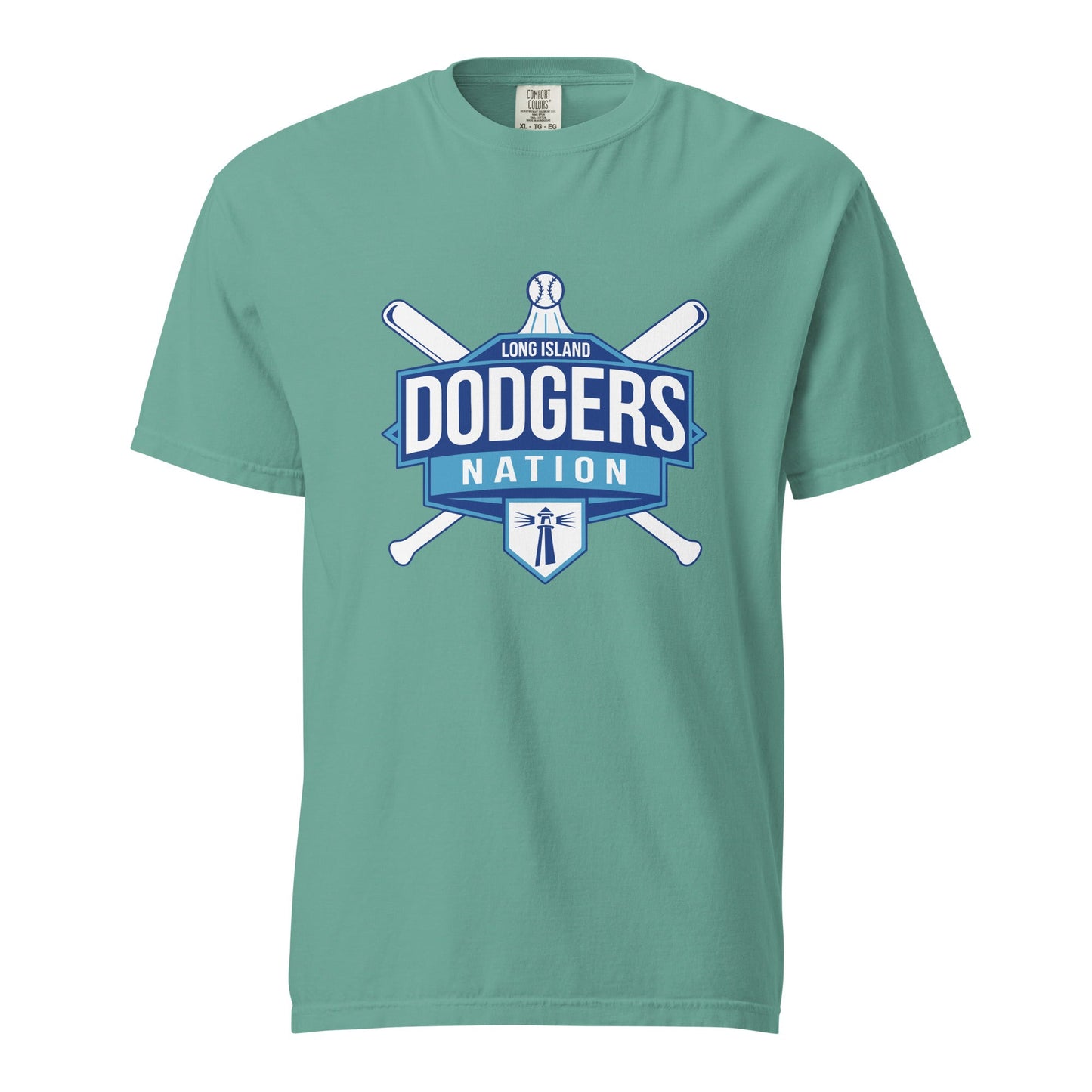 Signature | Comfort Colors T-Shirt | LI Dodgers Nation | Varsity Crest Logo