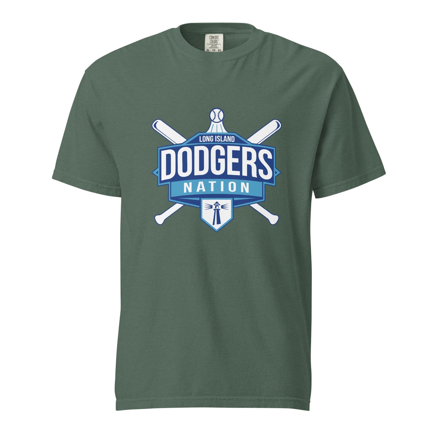 Signature | Comfort Colors T-Shirt | LI Dodgers Nation | Varsity Crest Logo