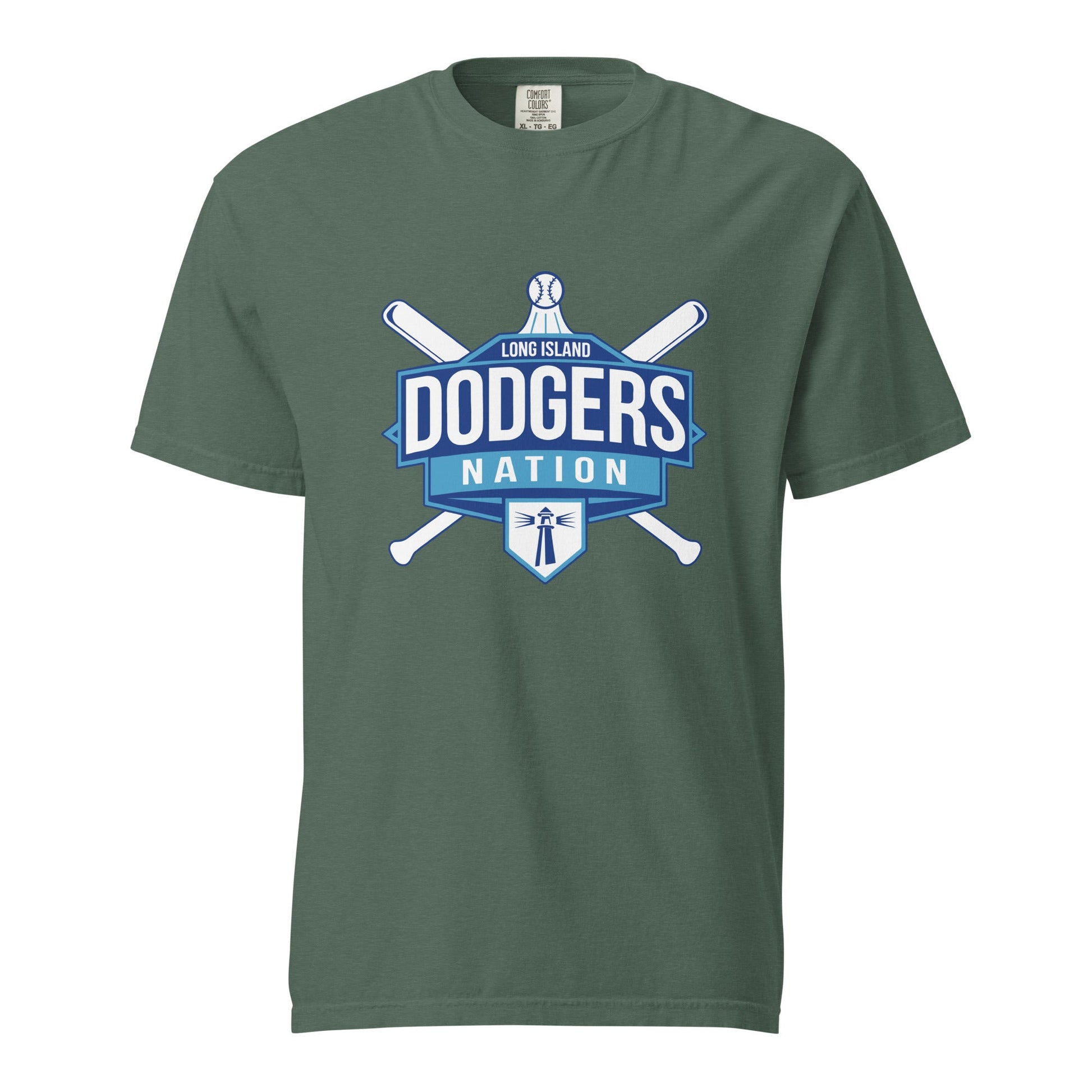 Signature | Comfort Colors T-Shirt | LI Dodgers Nation | Varsity Crest Logo