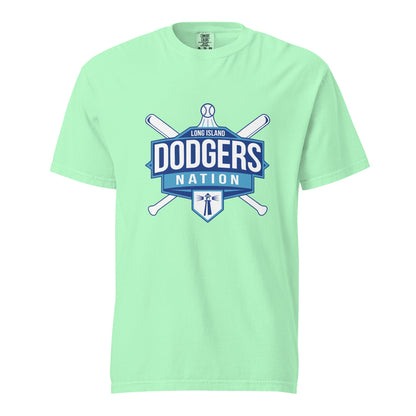 Signature | Comfort Colors T-Shirt | LI Dodgers Nation | Varsity Crest Logo