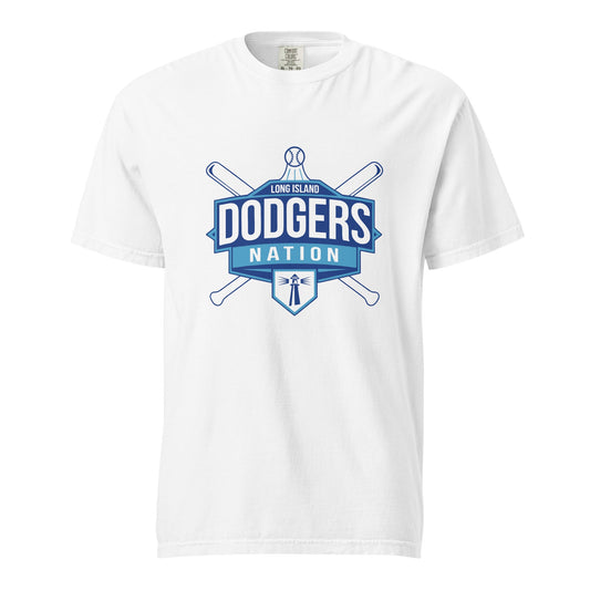 Signature | Comfort Colors T-Shirt | LI Dodgers Nation | Varsity Crest Logo