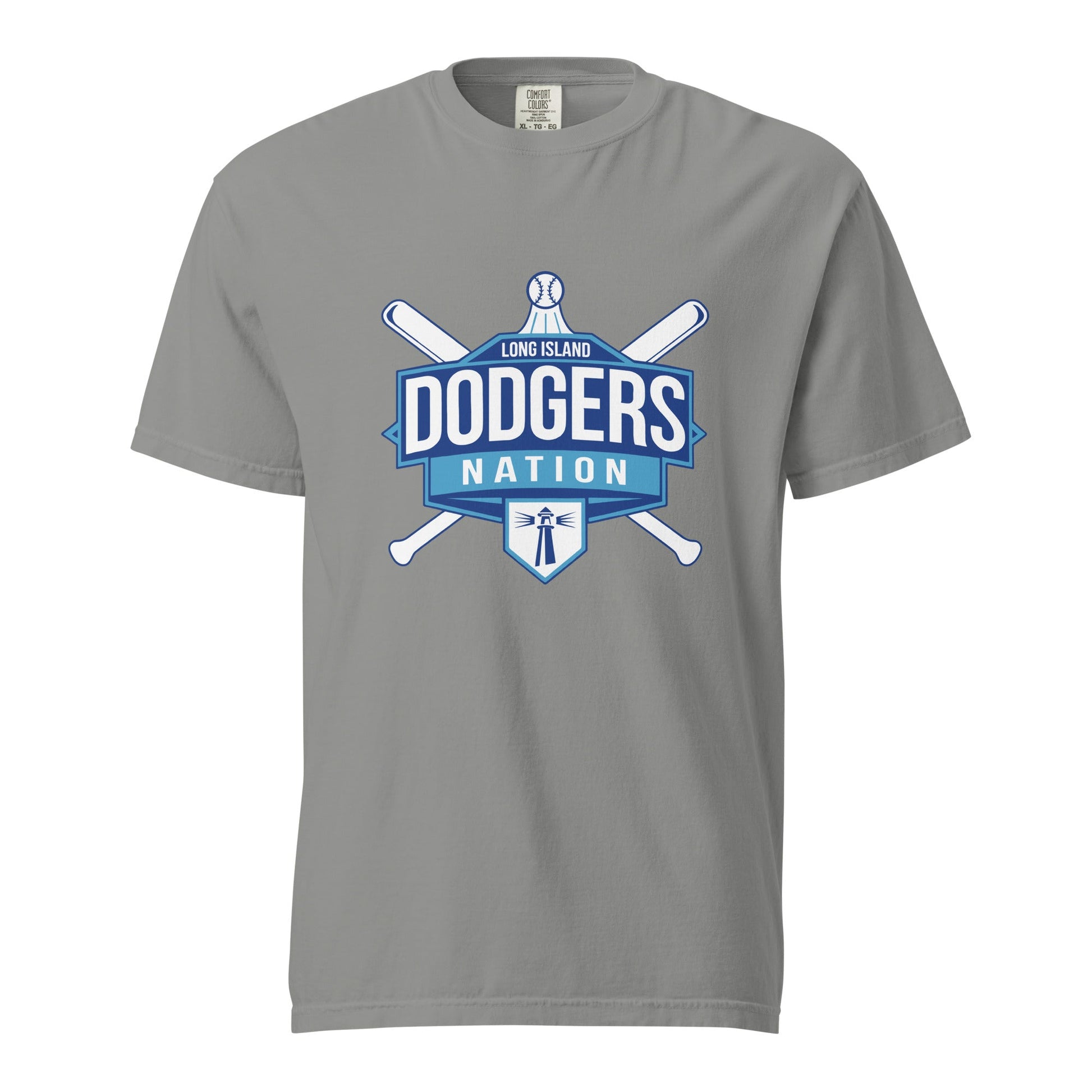 Signature | Comfort Colors T-Shirt | LI Dodgers Nation | Varsity Crest Logo