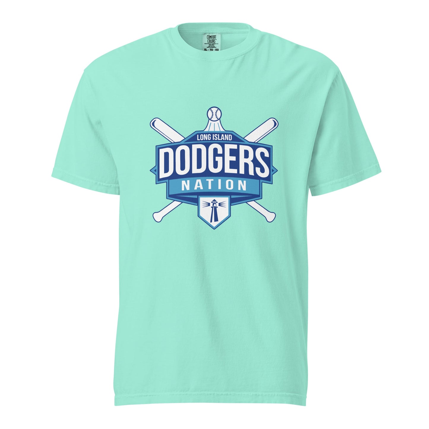 Signature | Comfort Colors T-Shirt | LI Dodgers Nation | Varsity Crest Logo