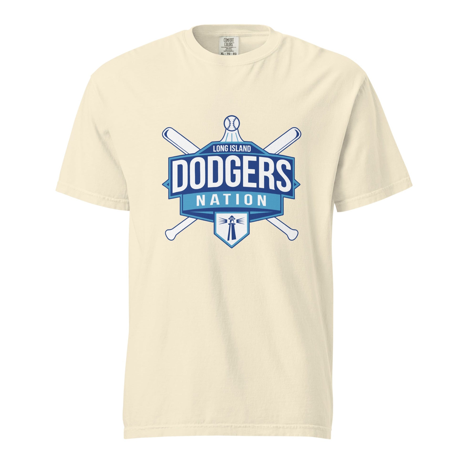 Signature | Comfort Colors T-Shirt | LI Dodgers Nation | Varsity Crest Logo