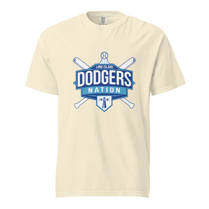 Signature | Comfort Colors T-Shirt | LI Dodgers Nation | Varsity Crest Logo