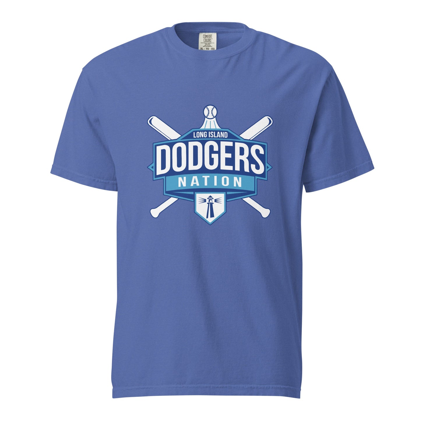Signature | Comfort Colors T-Shirt | LI Dodgers Nation | Varsity Crest Logo