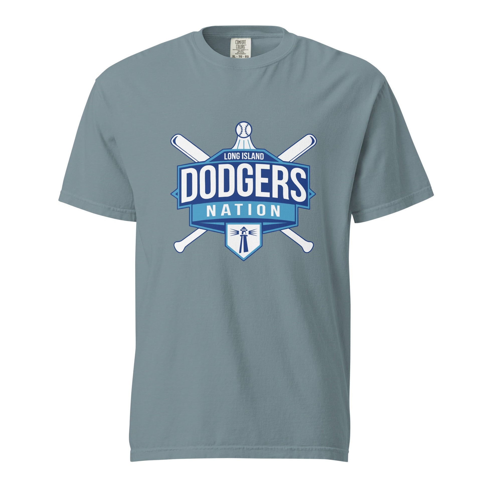 Signature | Comfort Colors T-Shirt | LI Dodgers Nation | Varsity Crest Logo