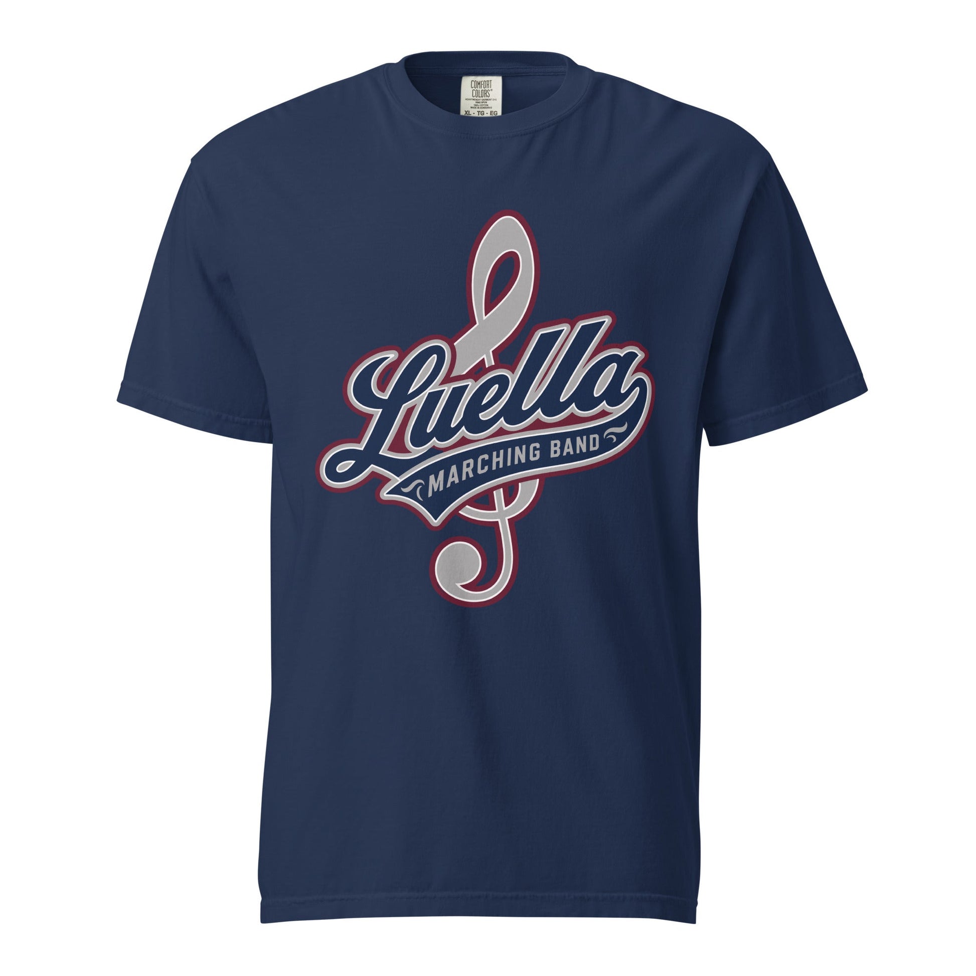 Signature | Comfort Colors T-Shirt | Luella High School Marching Band | Crest Logo