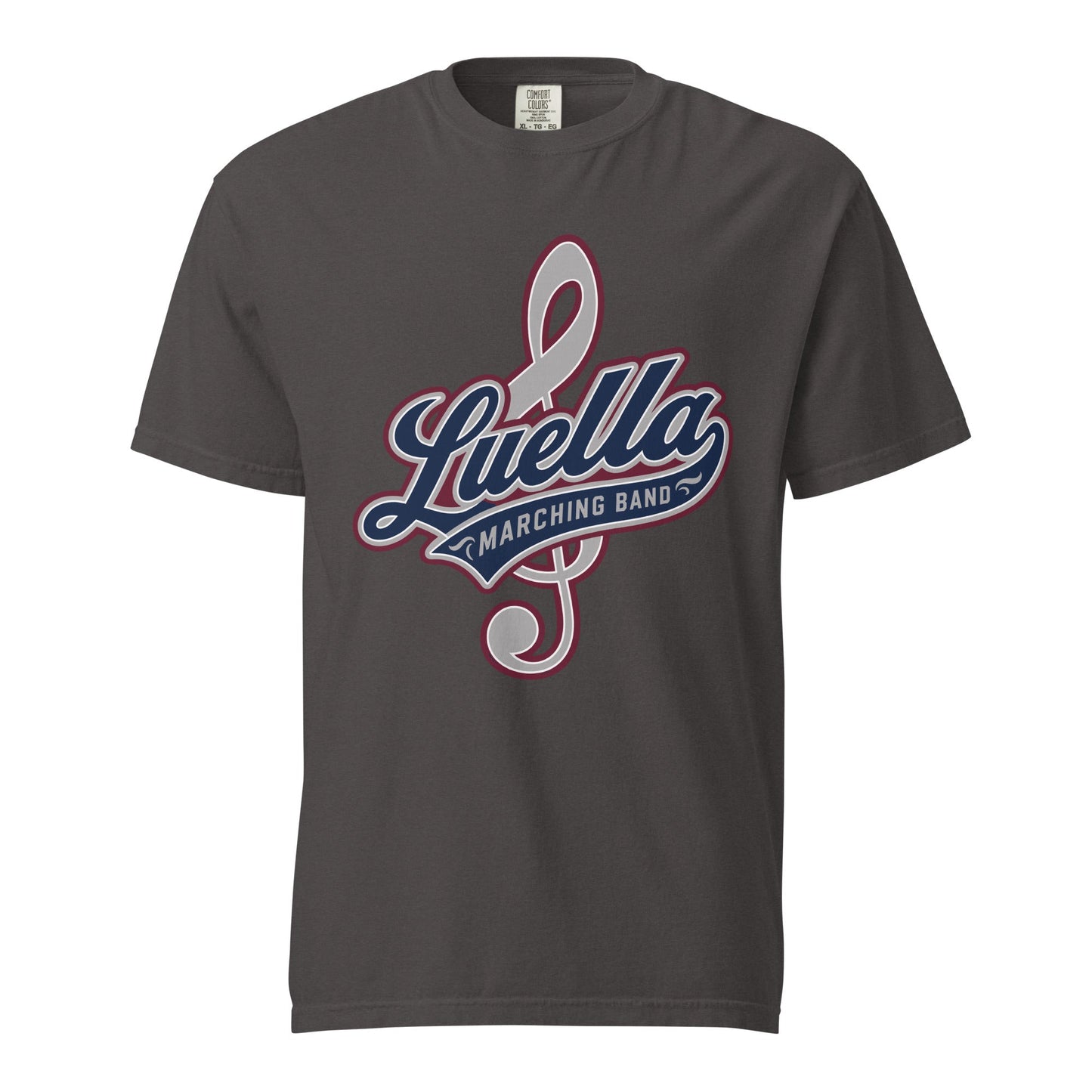 Signature | Comfort Colors T-Shirt | Luella High School Marching Band | Crest Logo