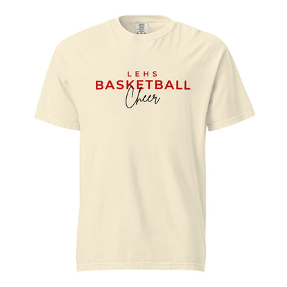 Signature | Comfort Colors T-Shirt | Lynn English Cheerleading | Bulldogs Basketball Logo