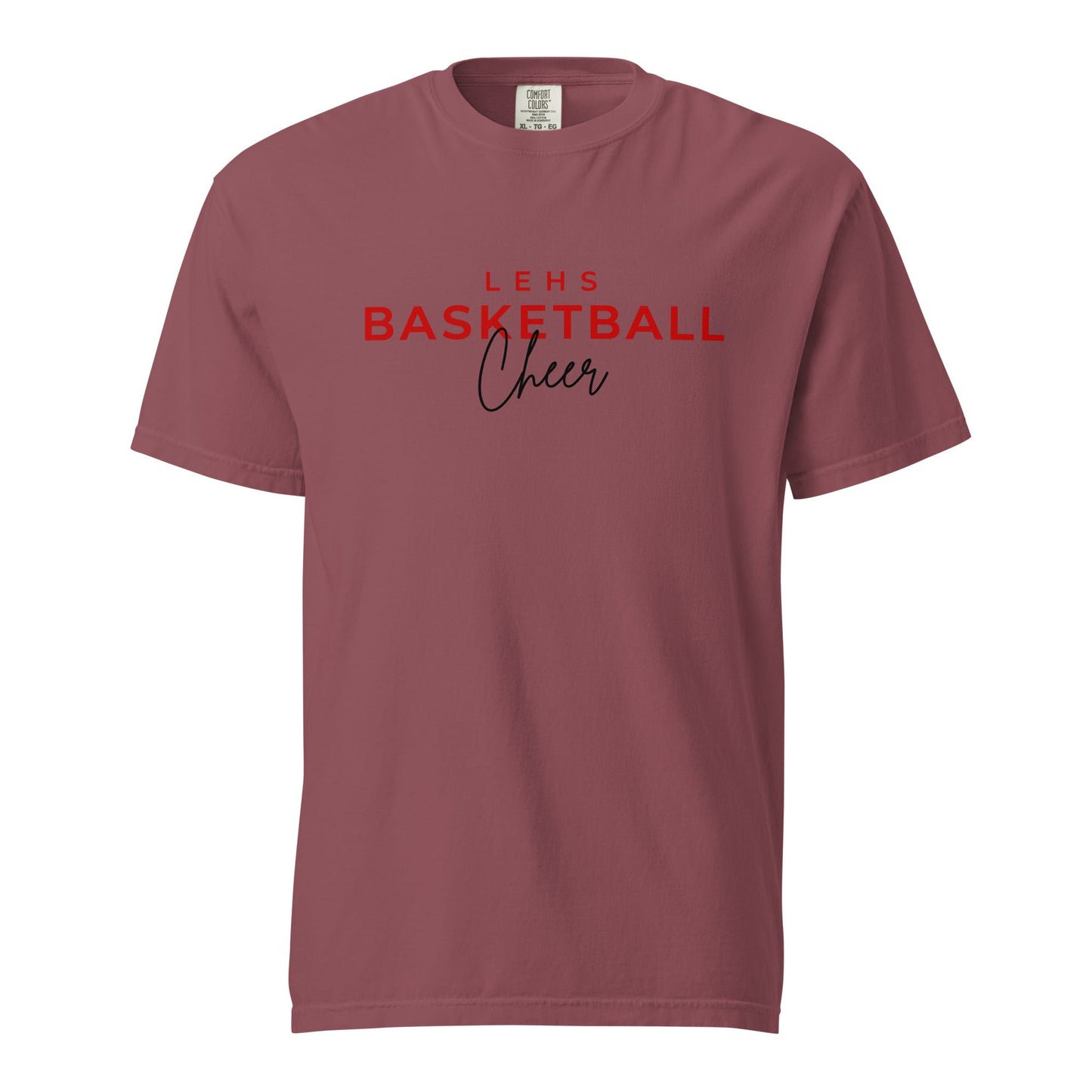 Signature | Comfort Colors T-Shirt | Lynn English Cheerleading | Bulldogs Basketball Logo