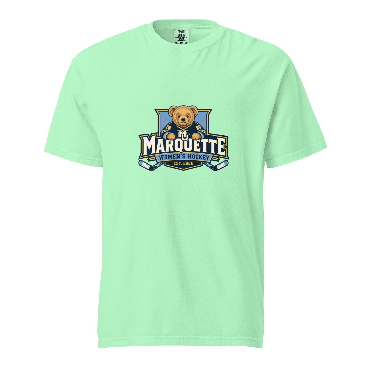 Signature | Comfort Colors T-Shirt | Marquette University Women's Hockey | Bear Athletics Logo