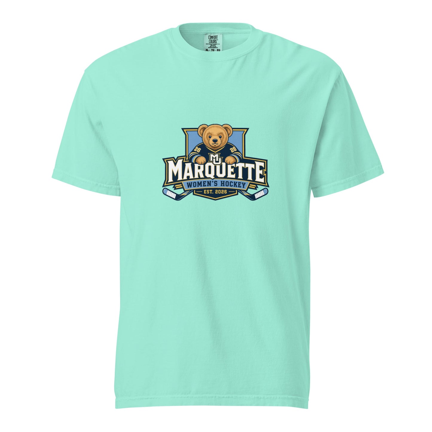 Signature | Comfort Colors T-Shirt | Marquette University Women's Hockey | Bear Athletics Logo
