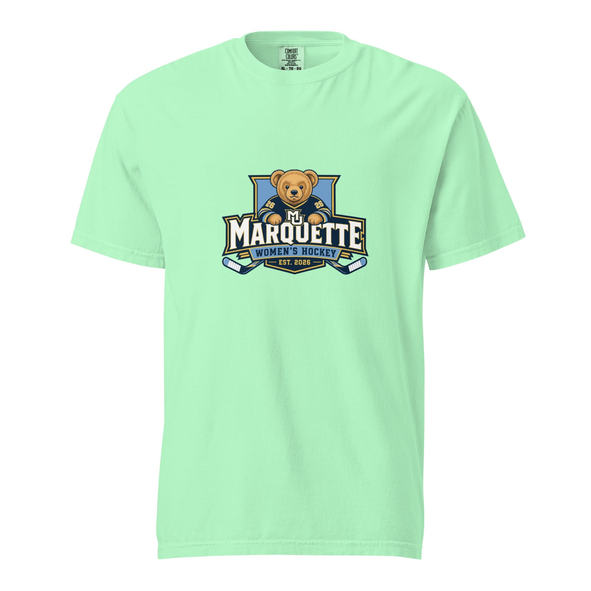 Signature | Comfort Colors T-Shirt | Marquette University Women's Hockey | Bear Athletics Logo