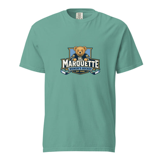 Signature | Comfort Colors T-Shirt | Marquette University Women's Hockey | Bear Athletics Logo