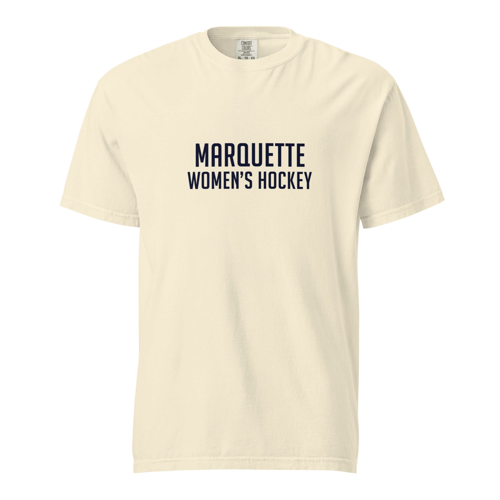 Signature | Comfort Colors T-Shirt | Marquette University Women's Hockey | Collegiate Front Logo