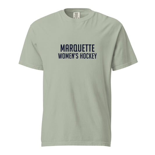 Signature | Comfort Colors T-Shirt | Marquette University Women's Hockey | Collegiate Front Logo