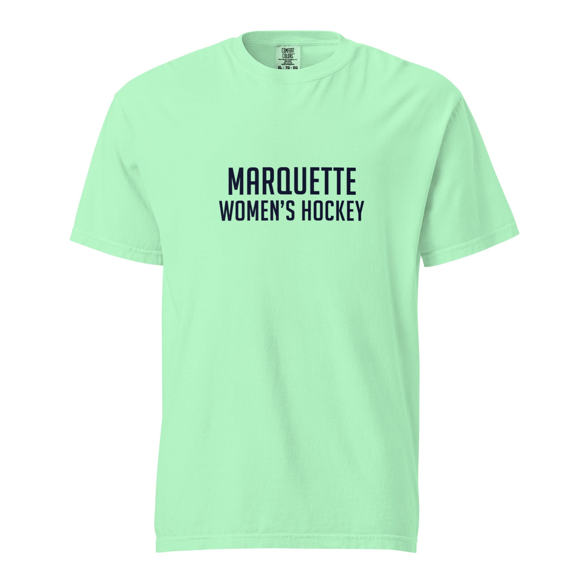 Signature | Comfort Colors T-Shirt | Marquette University Women's Hockey | Collegiate Front Logo
