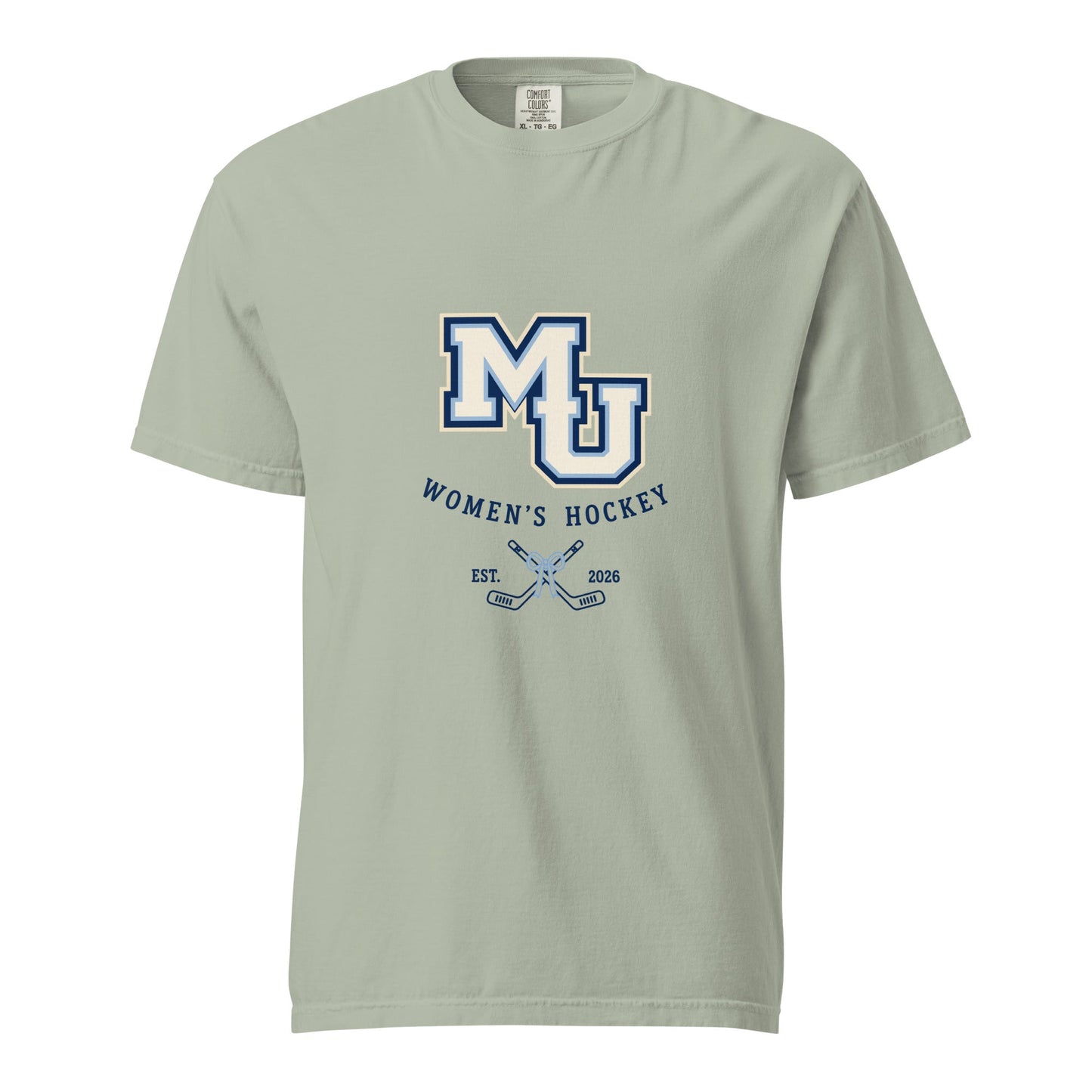 Signature | Comfort Colors T-Shirt | Marquette University Women's Hockey | Crest Logo