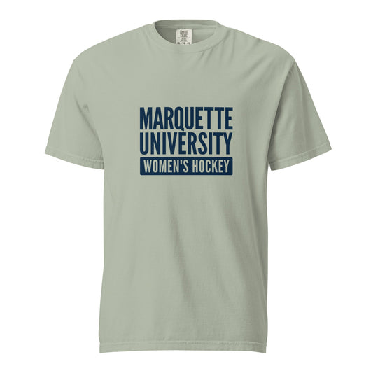 Signature | Comfort Colors T-Shirt | Marquette University Women's Hockey | Modern Script Logo