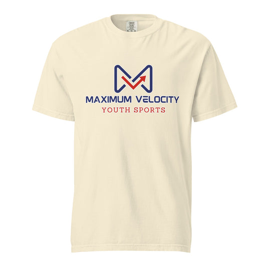 Signature | Comfort Colors T-Shirt | Maximum Velocity Youth Sports | Emblem Logo
