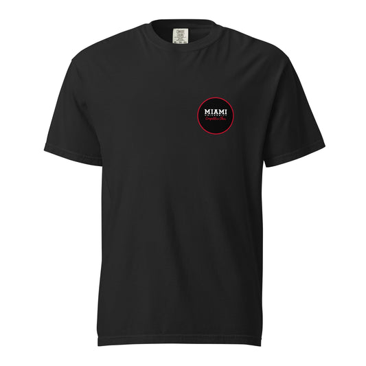 Signature | Comfort Colors T-Shirt | Miami University Competitive Cheer Team | Badge Logo