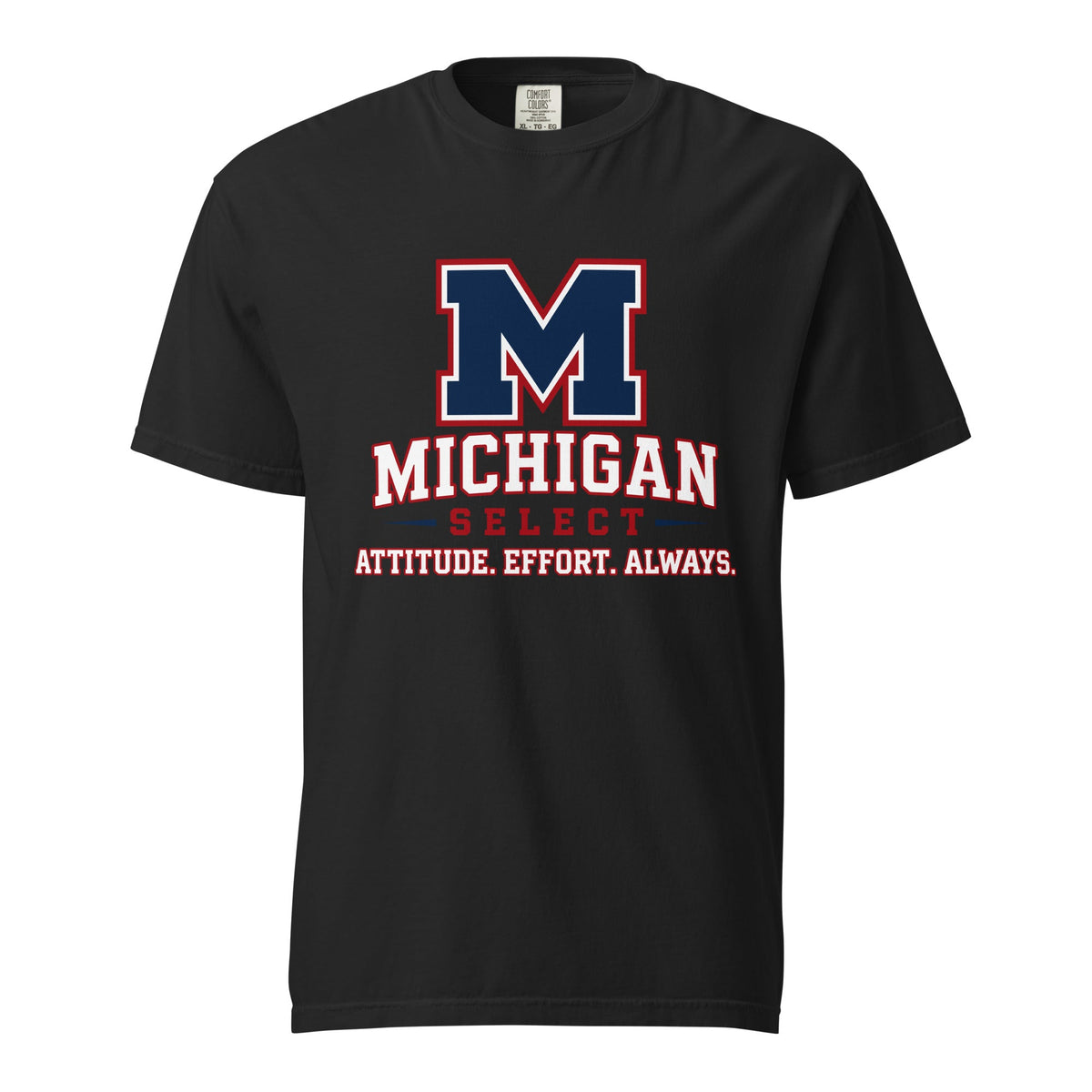 Signature | Comfort Colors T-Shirt | Michigan Select Baseball | Crest Logo