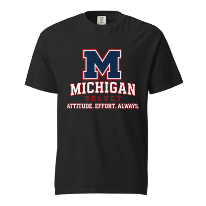 Signature | Comfort Colors T-Shirt | Michigan Select Baseball | Crest Logo