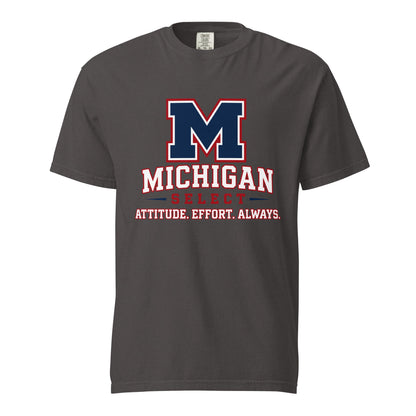 Signature | Comfort Colors T-Shirt | Michigan Select Baseball | Crest Logo