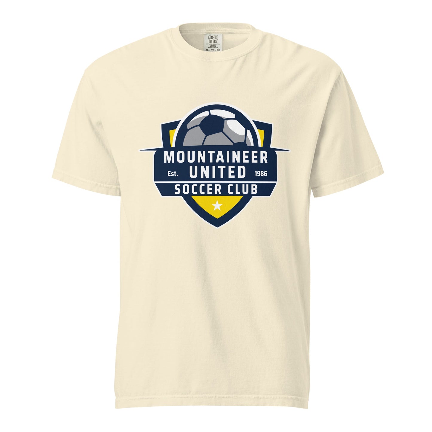Signature | Comfort Colors T-Shirt | Mountaineer United Soccer Club | Alpine Crest Logo