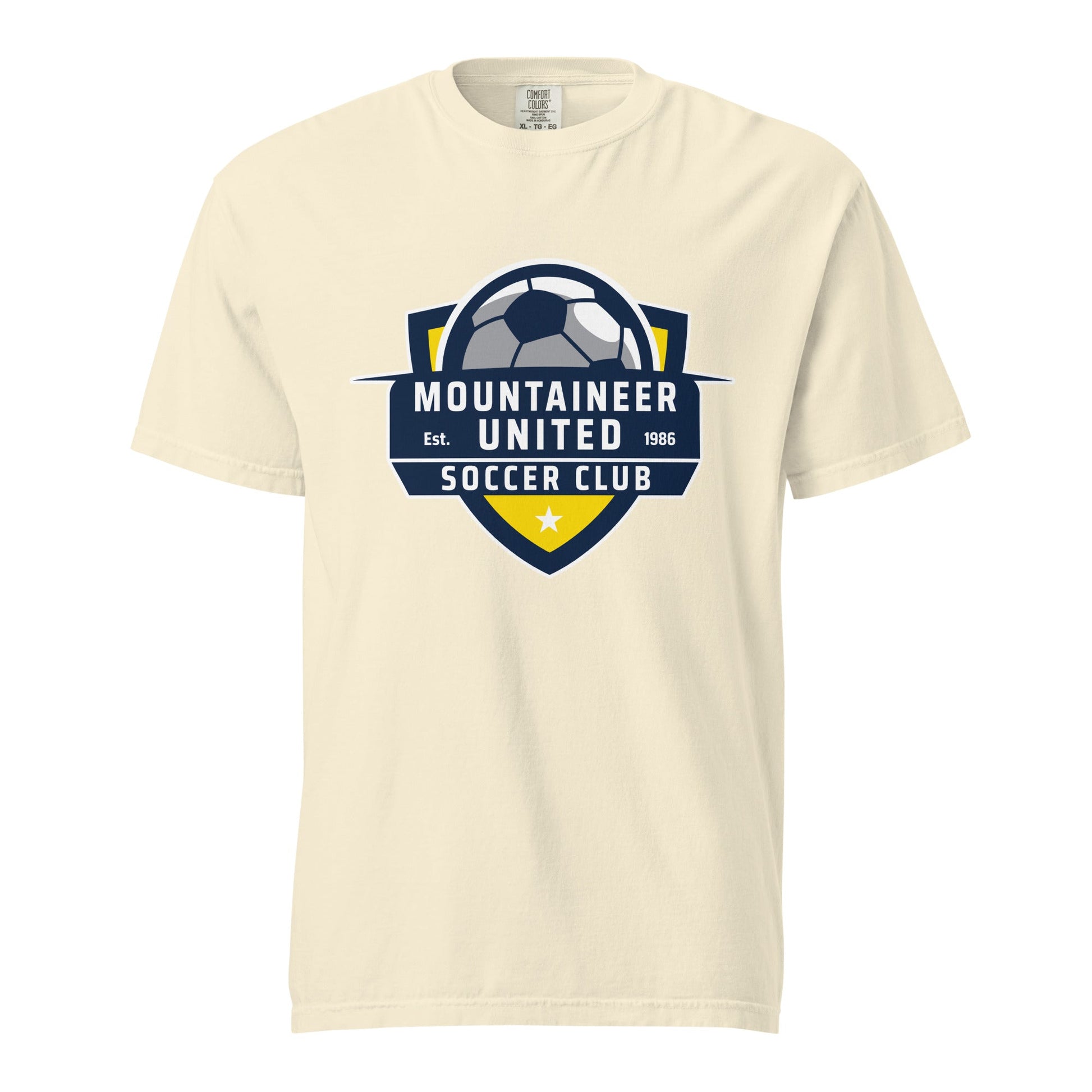 Signature | Comfort Colors T-Shirt | Mountaineer United Soccer Club | Alpine Crest Logo