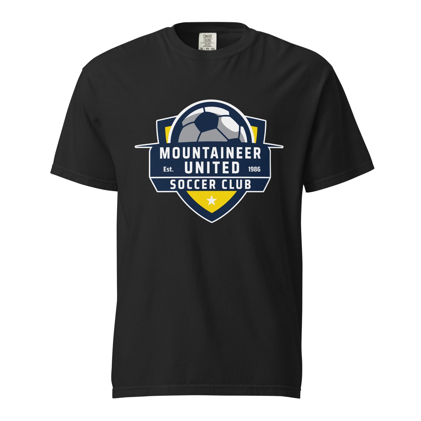 Signature | Comfort Colors T-Shirt | Mountaineer United Soccer Club | Alpine Crest Logo