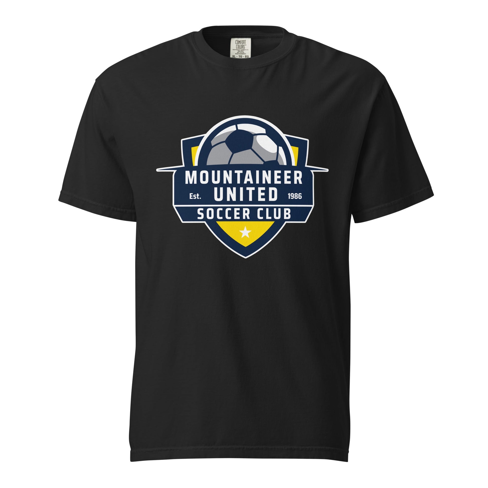 Signature | Comfort Colors T-Shirt | Mountaineer United Soccer Club | Alpine Crest Logo