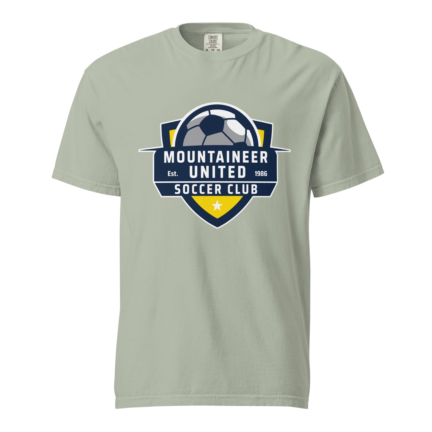 Signature | Comfort Colors T-Shirt | Mountaineer United Soccer Club | Alpine Crest Logo