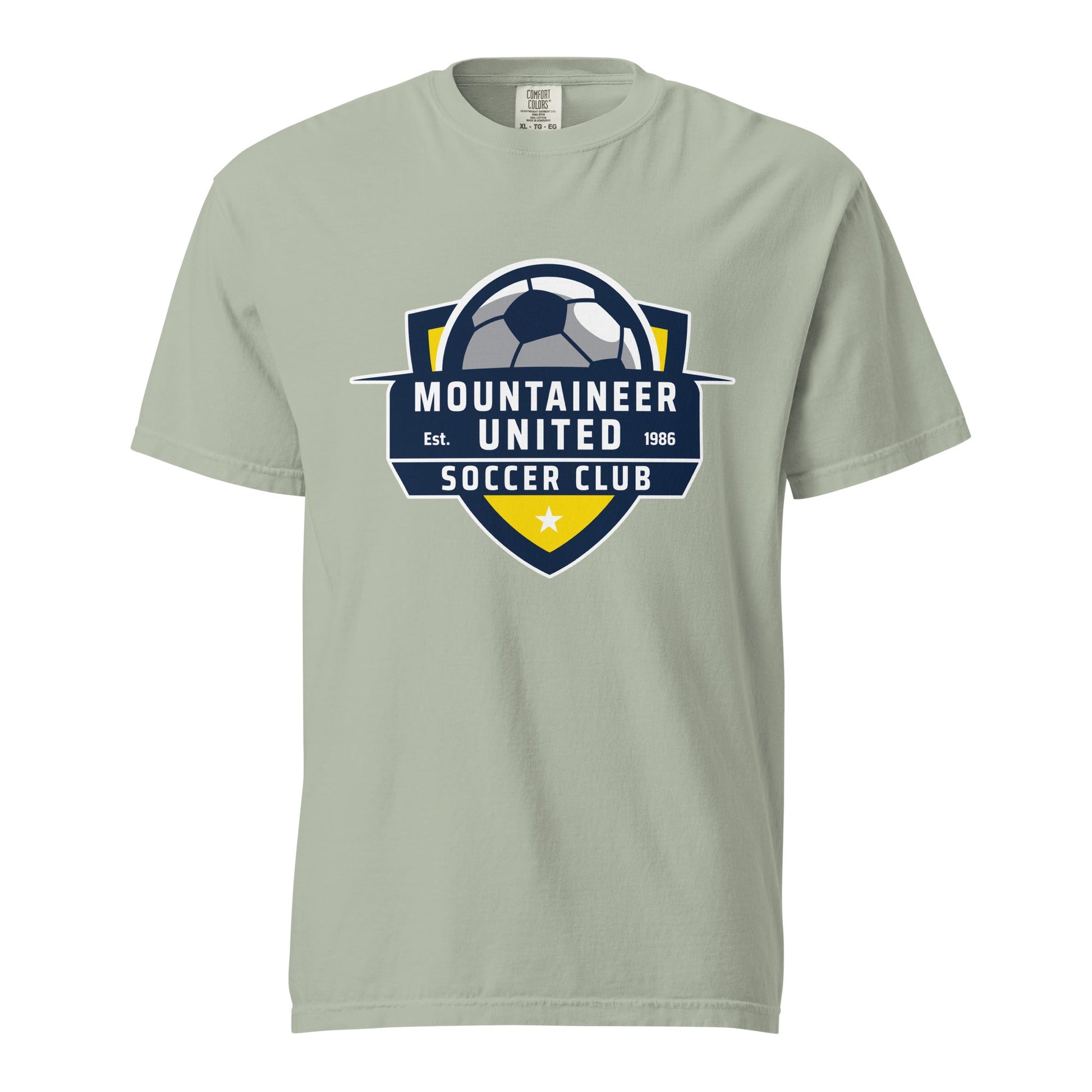 Signature | Comfort Colors T-Shirt | Mountaineer United Soccer Club | Alpine Crest Logo