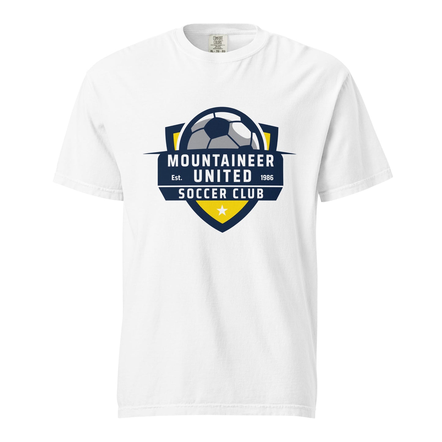 Signature | Comfort Colors T-Shirt | Mountaineer United Soccer Club | Alpine Crest Logo