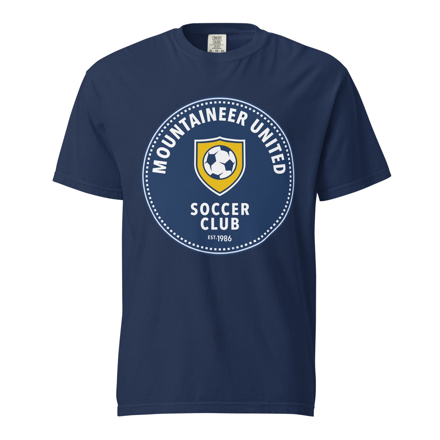 Signature | Comfort Colors T-Shirt | Mountaineer United Soccer Club | Badge Logo