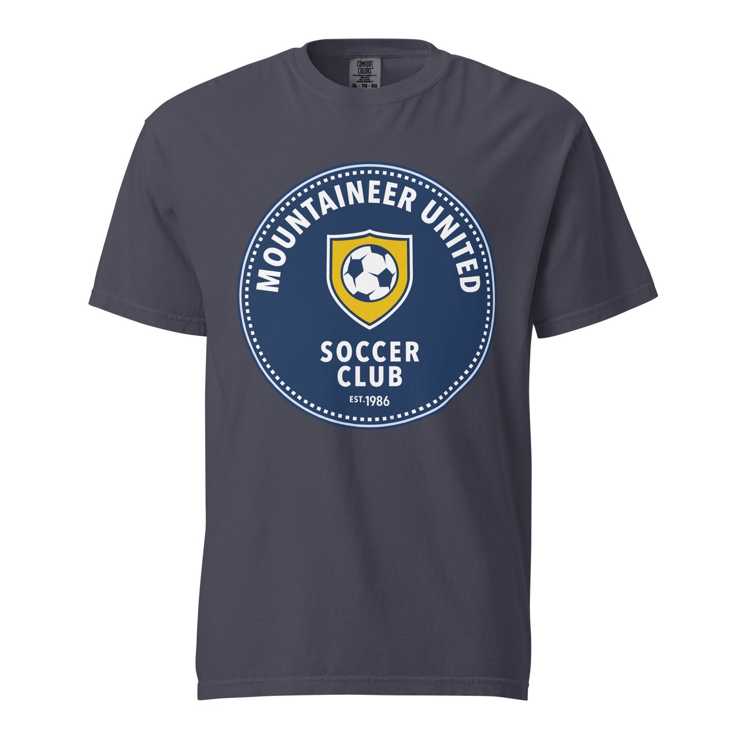 Signature | Comfort Colors T-Shirt | Mountaineer United Soccer Club | Badge Logo