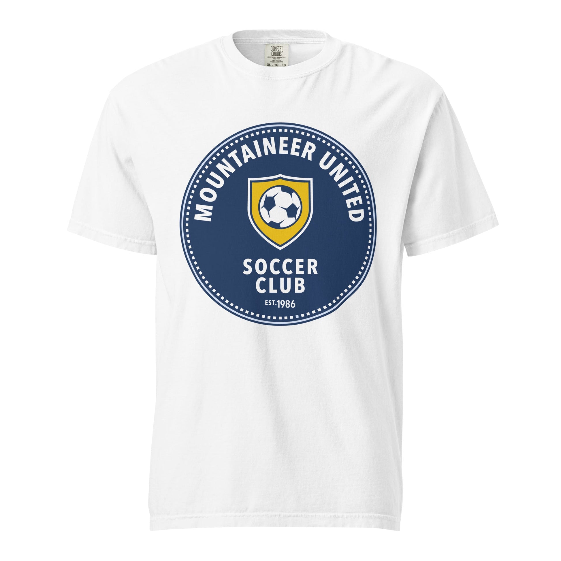 Signature | Comfort Colors T-Shirt | Mountaineer United Soccer Club | Badge Logo