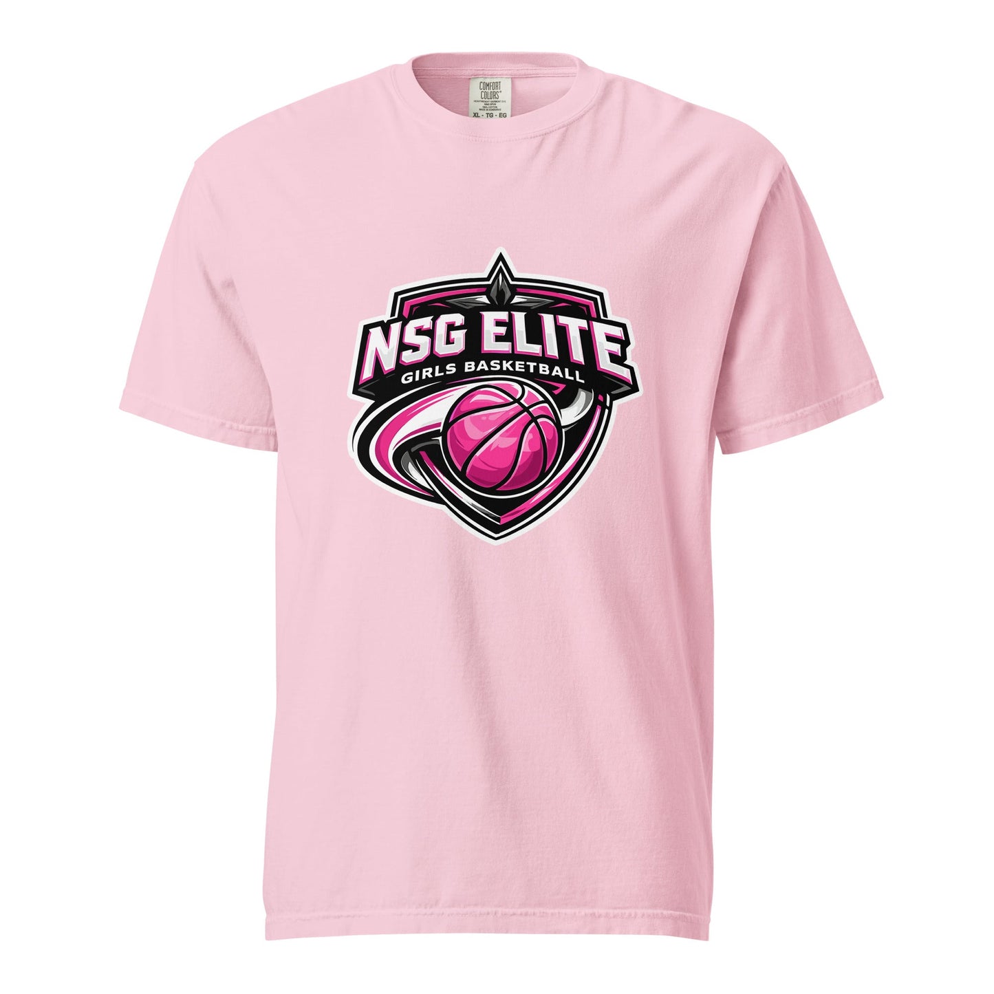 Signature | Comfort Colors T-Shirt | NSG Elite Women’s Basketball | Vanguard Shield Logo