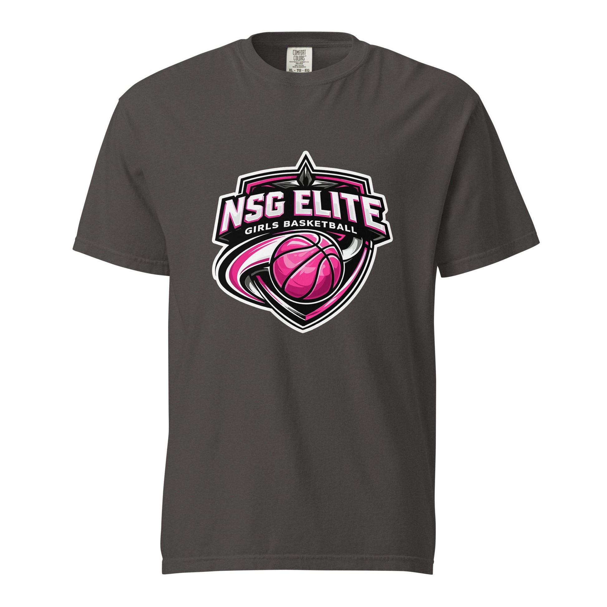 Signature | Comfort Colors T-Shirt | NSG Elite Women’s Basketball | Vanguard Shield Logo