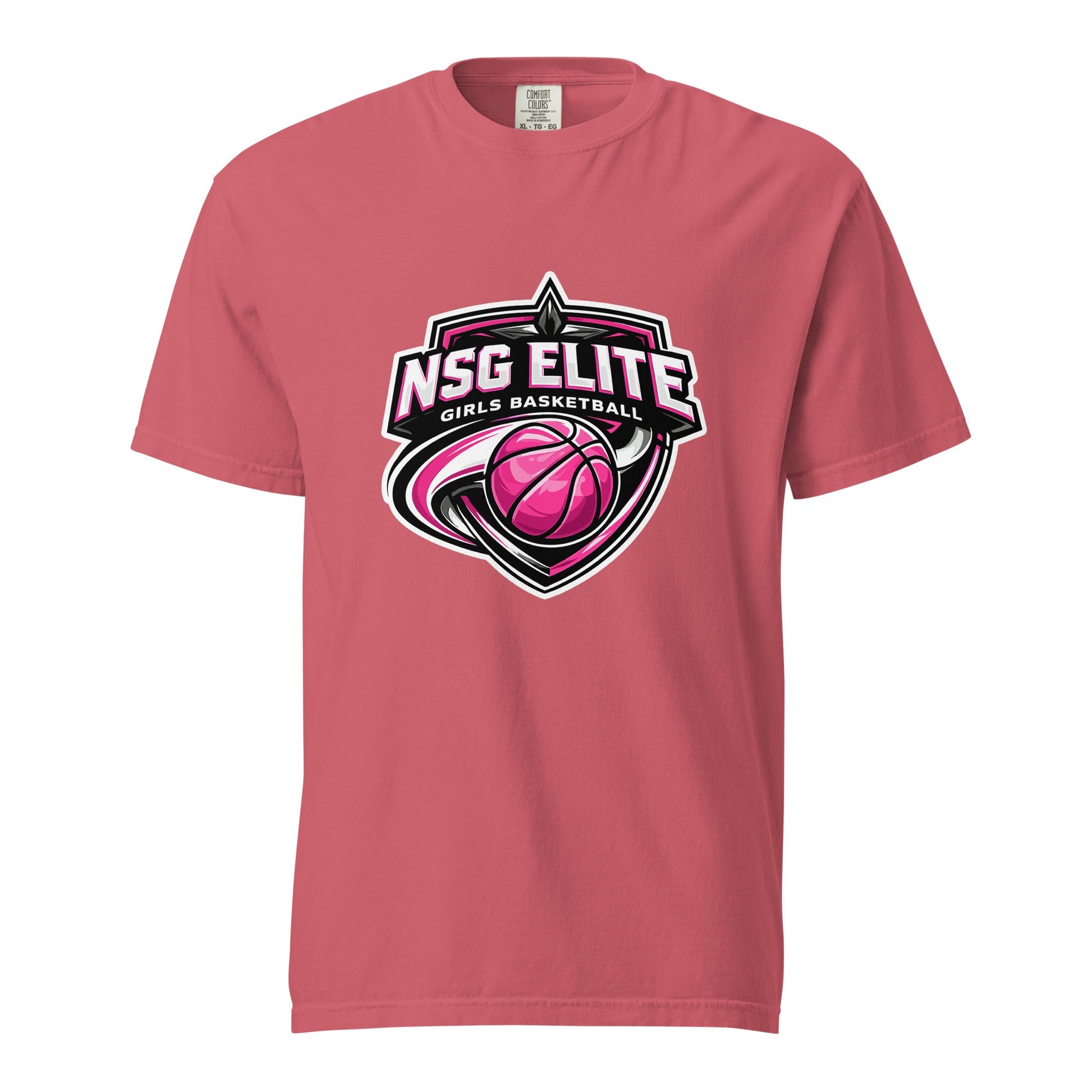 Signature | Comfort Colors T-Shirt | NSG Elite Women’s Basketball | Vanguard Shield Logo