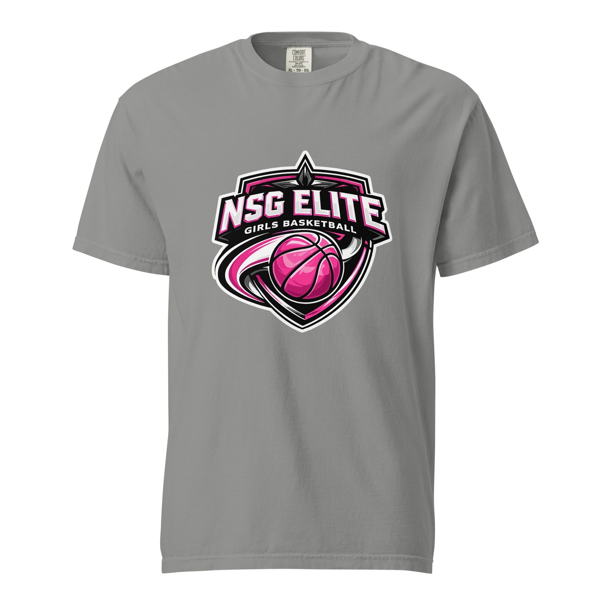 Signature | Comfort Colors T-Shirt | NSG Elite Women’s Basketball | Vanguard Shield Logo