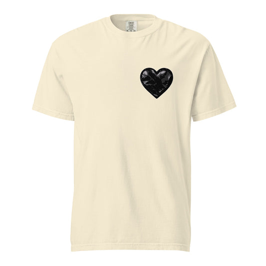 Signature | Comfort Colors T-Shirt | Obsidian Heartbeat | Heart Crest Logo
